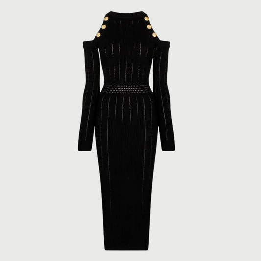 Cold Shoulder Fitted Pencil Sheath Dress