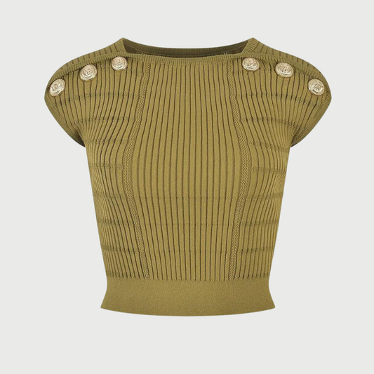 Cropped Ribbed Knit Tank Top