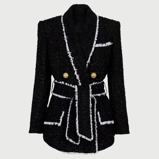 Belted Tweed Blazer