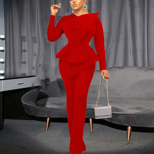 Statement Beaded Embellished Sleeve Jumpsuit