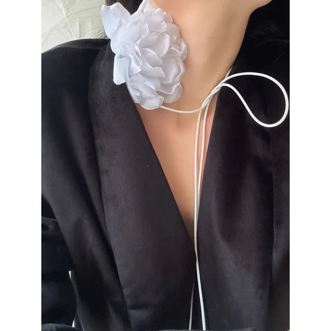 Black Romantic Flower Choker Necklace