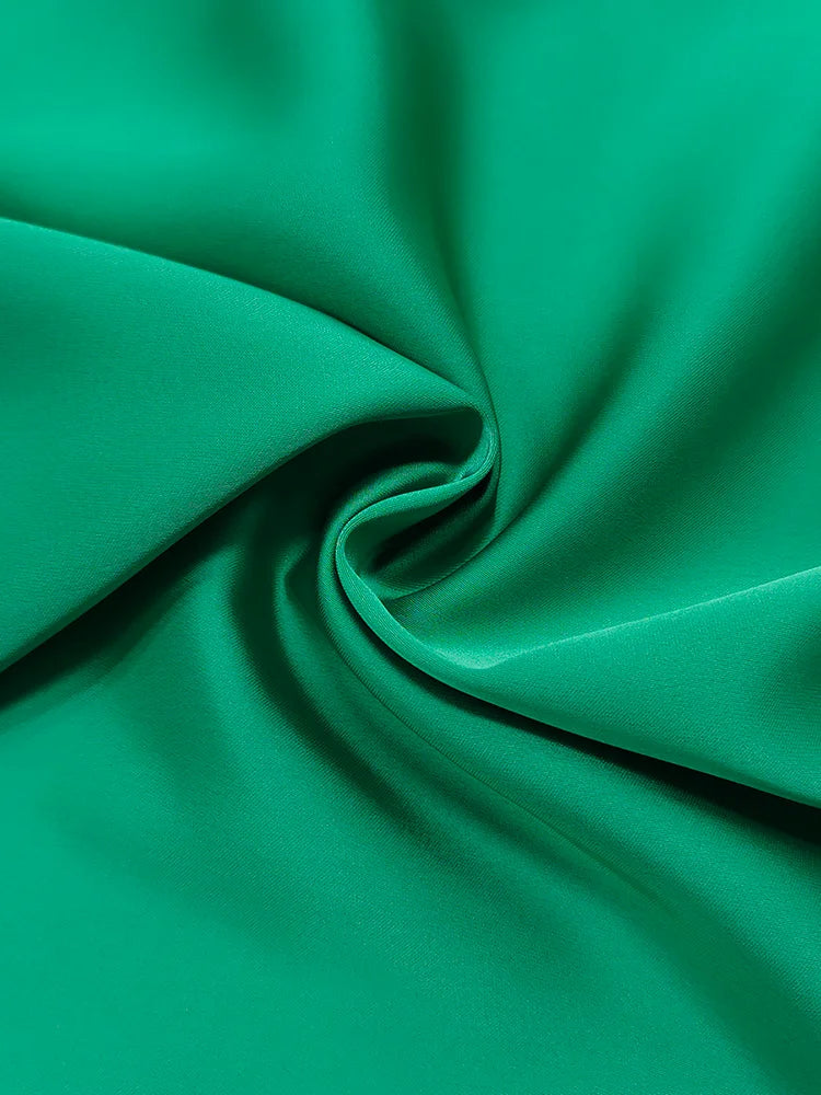 Deep V-neck Casual Green Wide-Leg Jumpsuit