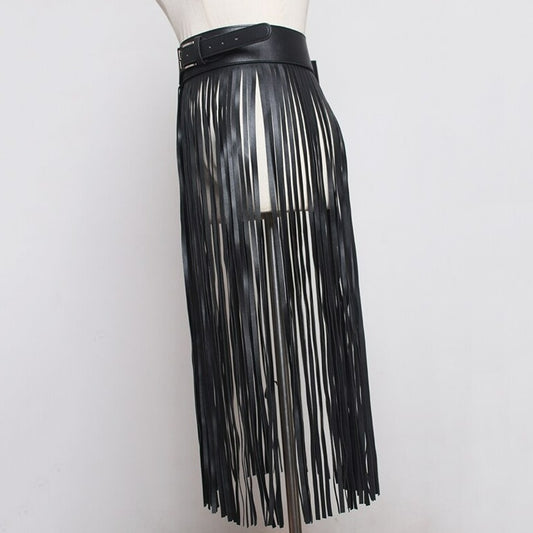 Fashion Leather Long Tassel Belt