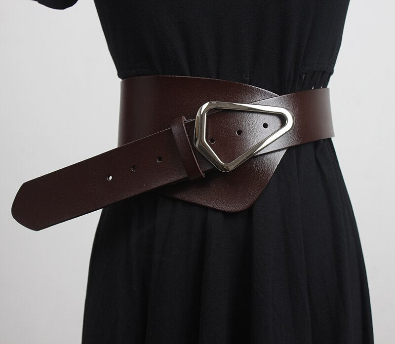 Wide Leather Waist Belt