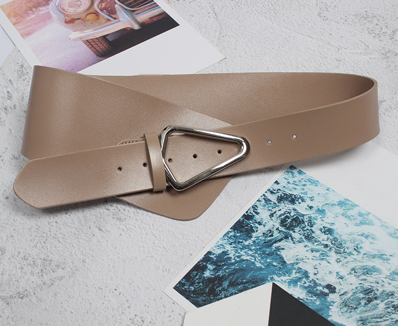 Wide Leather Waist Belt