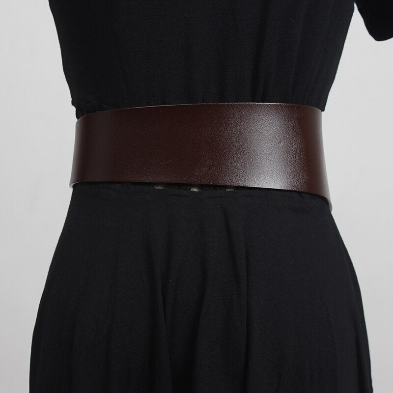 Wide Leather Waist Belt