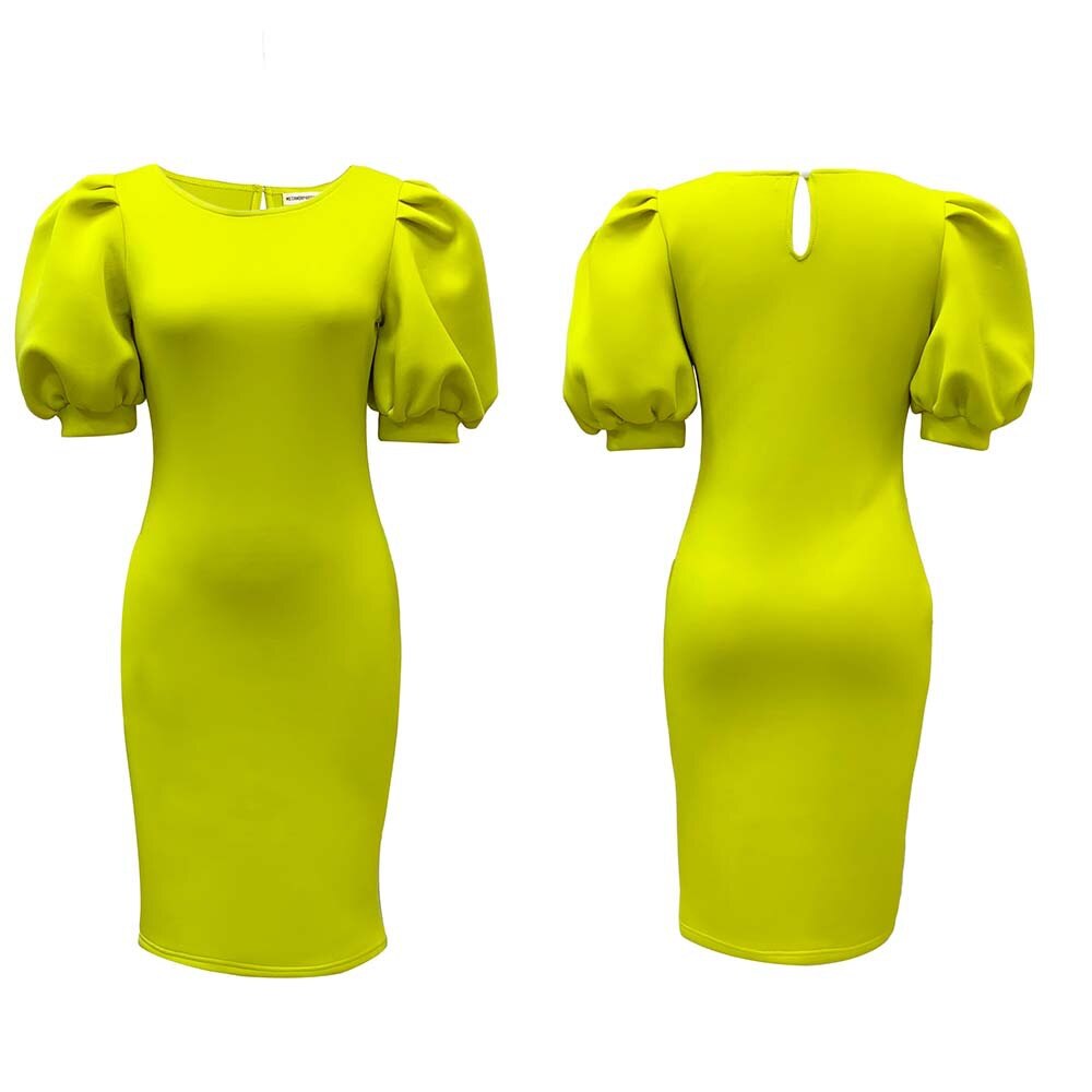 Puff Sleeve Sheath Dress