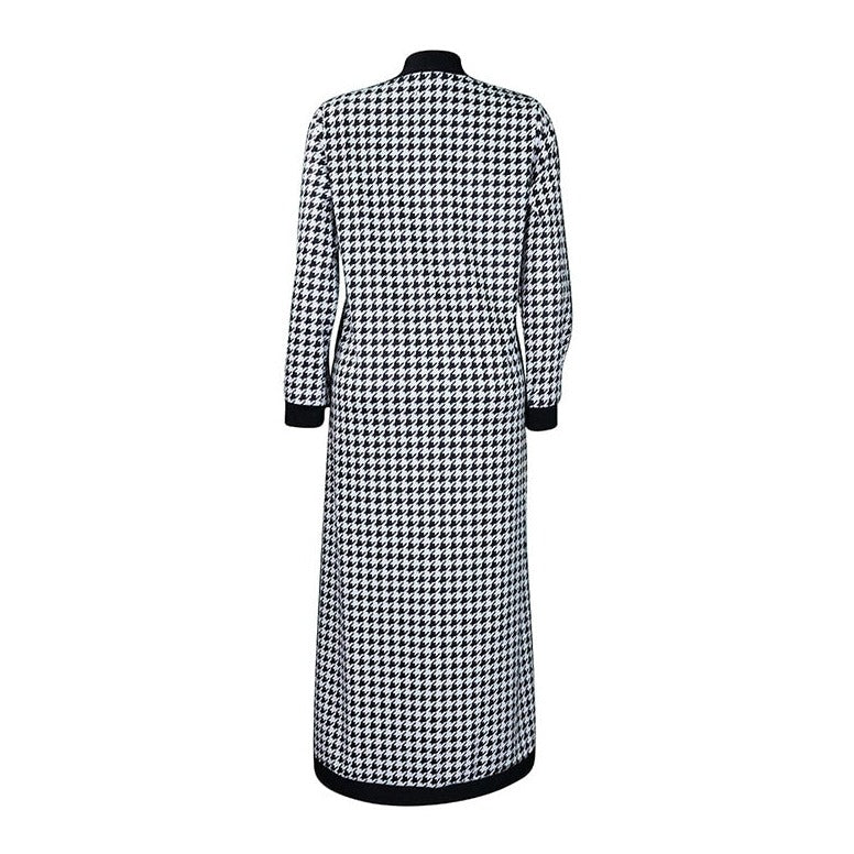 Houndstooth Two-Piece Midi Dress Set