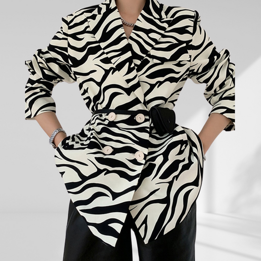 Zebra Pattern Over Size Blazer