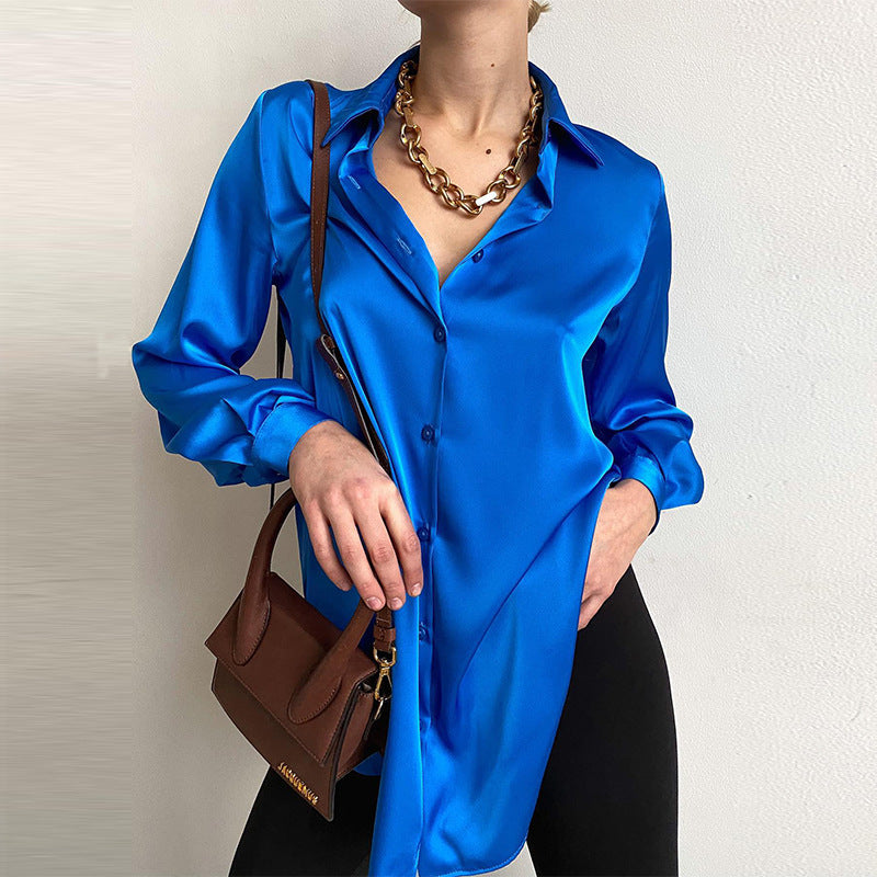 Loose Casual Satin Blouse