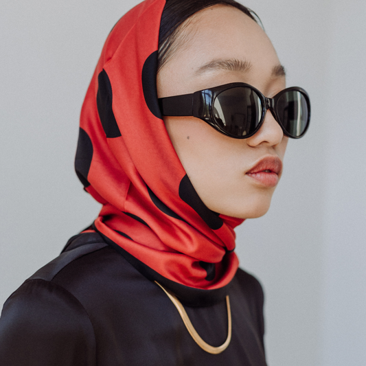 Leopard Print Square Silk Scarf