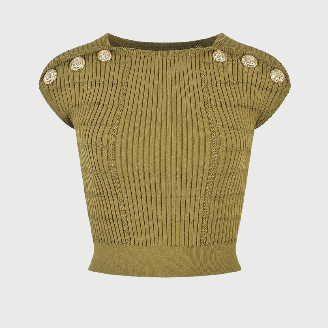 Cropped Ribbed Knit Tank Top