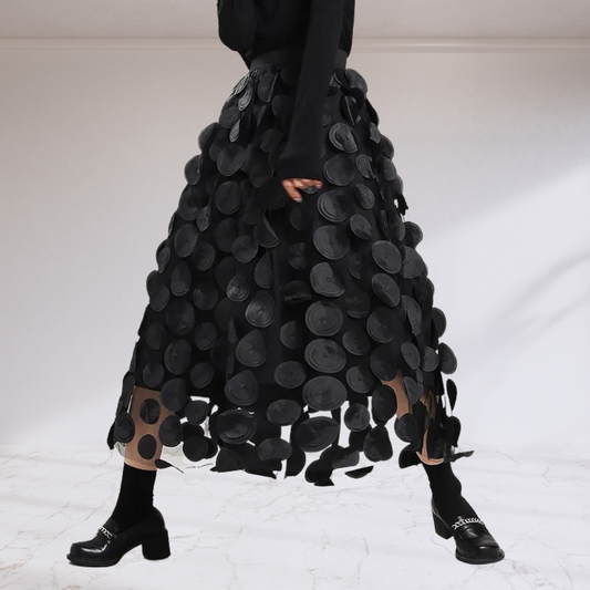 Black Embellished Statement Skirt
