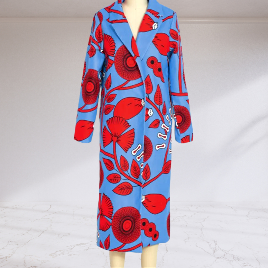 Floral Printed Statement Trench Coat