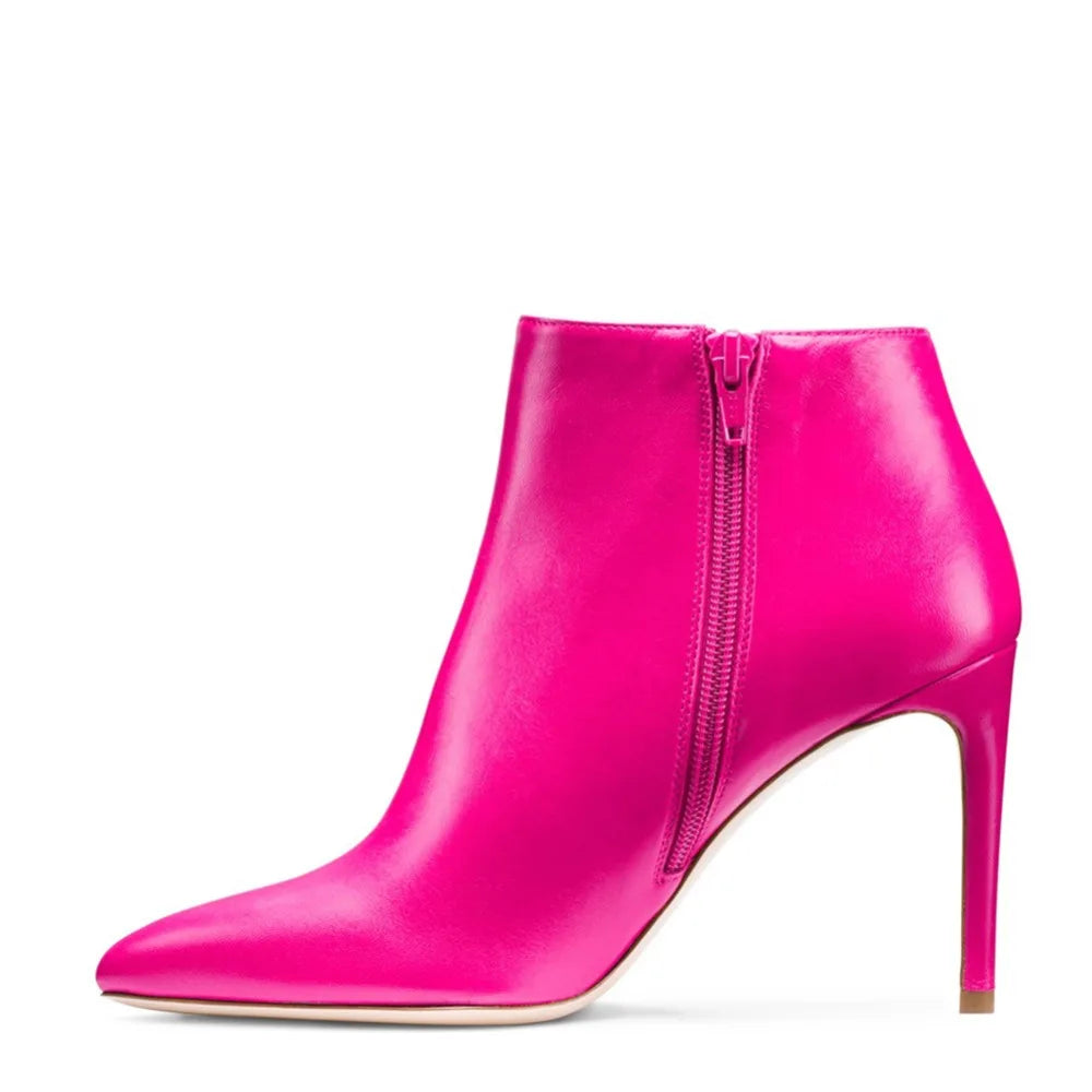 Classy Stiletto-Heel Patent Leather Ankle Boots