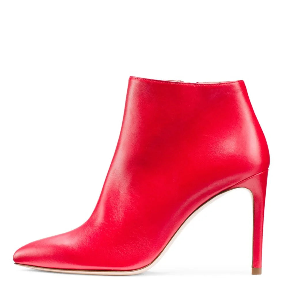 Classy Stiletto-Heel Patent Leather Ankle Boots