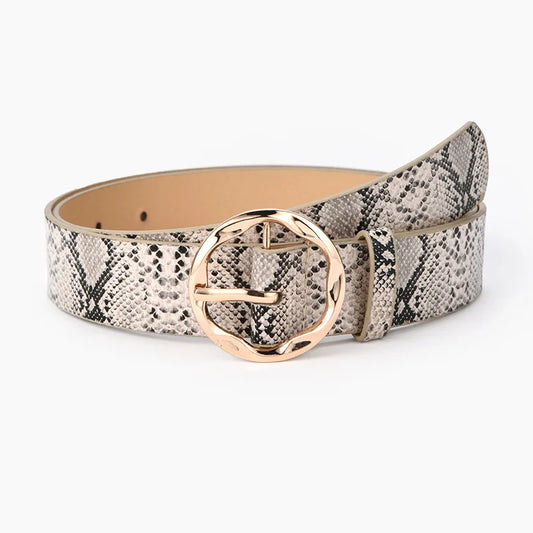 Patterned Gold Buckle Belt