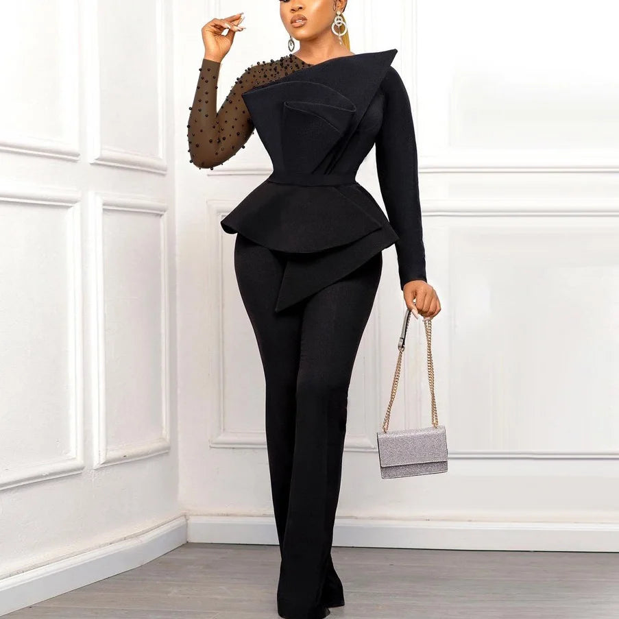 Statement Beaded Embellished Sleeve Jumpsuit