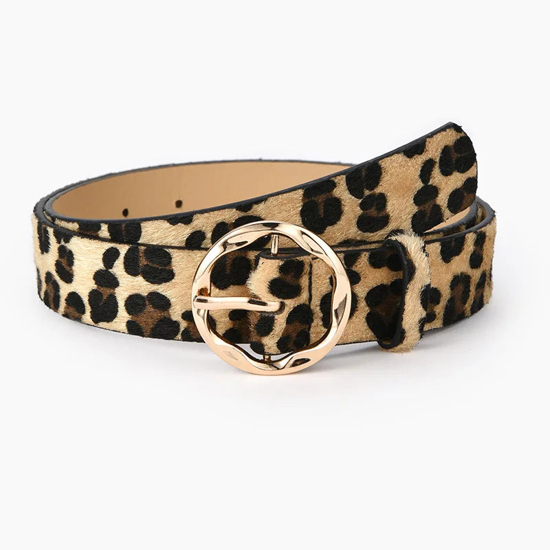 Patterned Gold Buckle Belt