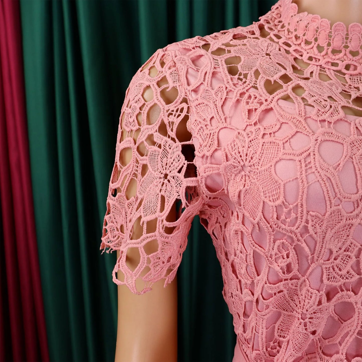 Short Sleeve Lace Top Jumpsuit