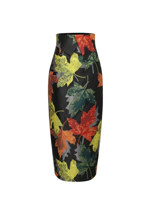 Floral Print High Waist Pencil Skirt