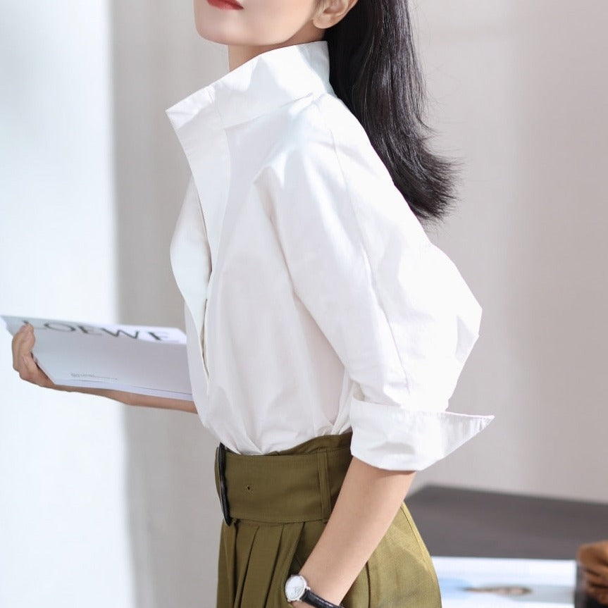 Feminine Collared 3Q Sleeve Shirt