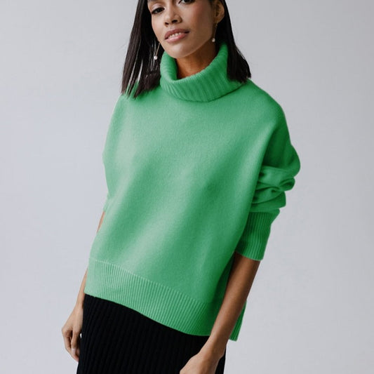 Relaxed Turtleneck Knit Sweater