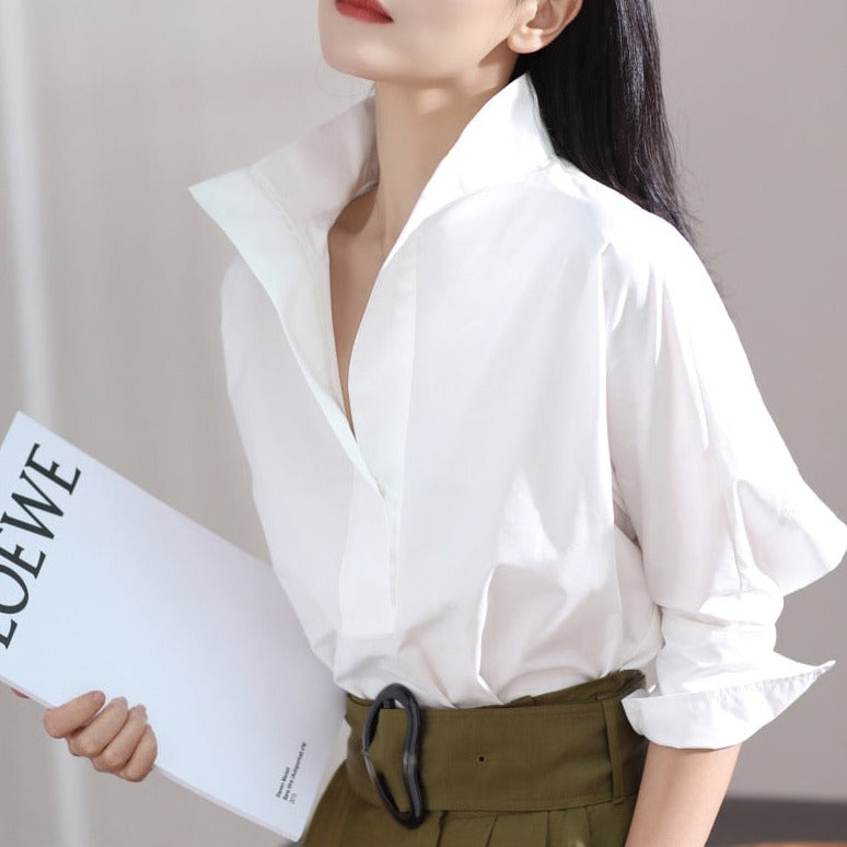 Feminine Collared 3Q Sleeve Shirt